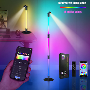 LED Floor Lamp,Detachable Corner Light Lamp w/Spotlight RGBIC Ambient Light App