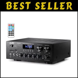 Compact 2.0 Channel Audio Amplifier with Bluetooth & Multiple Inputs System - Picture 1 of 9