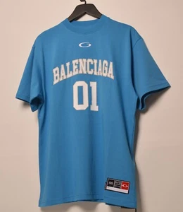 Balenciaga Men's Oversized Basketball T-Shirt Blue L | Authentic Fast Shipping - Picture 1 of 9