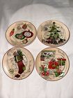 Lori Seibert Certifd International Holiday Ornaments Canape Dessert Plate 4-Set