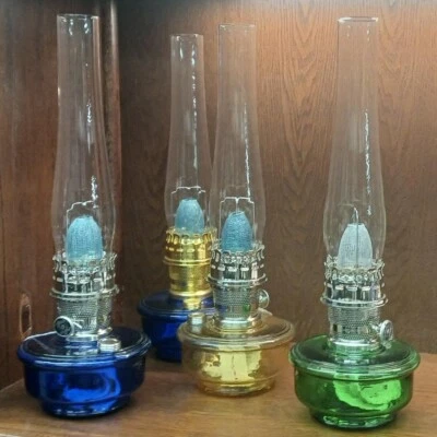 Lámpara de aceite Aladdin Genie III, iluminación de emergencia interior, cuenco de vidrio, quemador de metal Foto 1 de 4