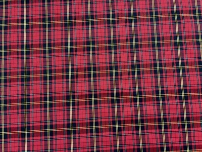 "Tela de algodón tartán a cuadros rojos 60"" de ancho por yarda para tapicería artesanal de costura" Foto 1 de 4