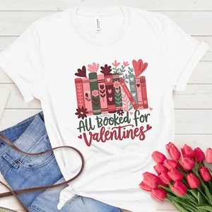 Valentine's Day Bookworm Graphic Tee, Anti-Valentine Gift, Single Awareness Day - Picture 1 of 10