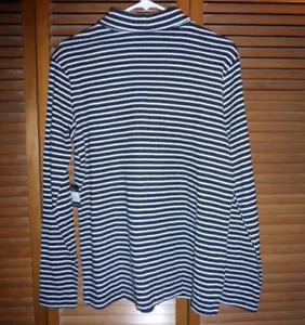 NWT Eddie BAUER Stripe TURTLENCK Black/White XL Knit COTTON/POLY Nice! - Picture 1 of 2