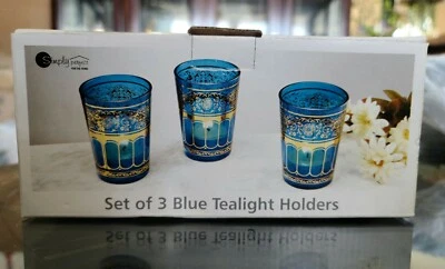 NUEVO Juego de 3 soportes para candelabros estilo marroquí Foto 1 de 4