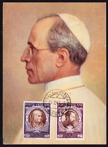VATICAN CITY . 1946 Pope Pius XII Maximum Card w/111,114 - Picture 1 of 1