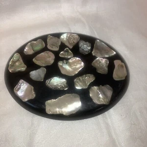 Vintage Abalone Shell Lucite Hot Plate Trivet Mid Century 7 &1/2 inch - Picture 1 of 3