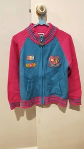 "SANRIO HELLO KITTY" Girls Blue Pink Cardigan - Size 10 - 12 / 140 - Picture 1 of 4