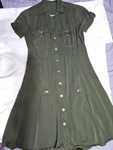 Women's Maurices Dark Green Button-down Dress Size XS - Picture 1 of 3