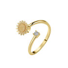 Rotatable Sunflower Anti-anxiety Ring For Women Rotatable Adjustable Rings Lanl