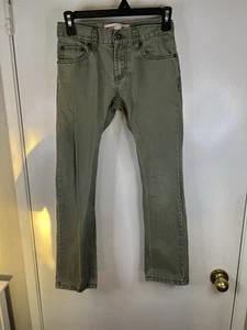 Levis 511 Jeans Youth Size 10 Reg 25” x 25” Olive Green Slim Fit Straight Leg - Picture 1 of 9