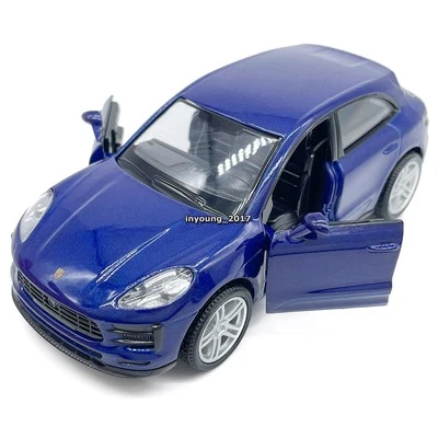 保时捷 Macan S 玩具车压铸模型汽车 1/36 比例合金金属汽车蓝色 — 第 1/4 张图片