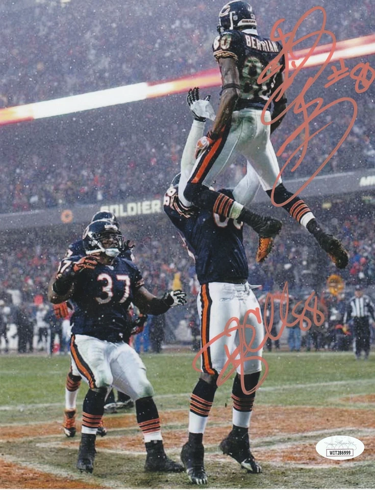 BERNARD BERRIAN / DESMOND CLARK ЧИКАГО МЕДВЕДИ JSA ПОДЛИННЫЙ ПОДПИСАННЫЙ 8 x 10 - Изображение 1 из 1