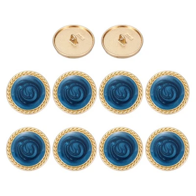 Metal Vintage Gold Button 25mm Round Metal Sewing Button, Navy Blue Pack of 10 Foto 1 de 4