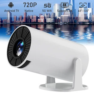 Mini Portable Smart Projector 4K 10000 Lumen Android WIFI Bluetooth Home Theater - Picture 1 of 12