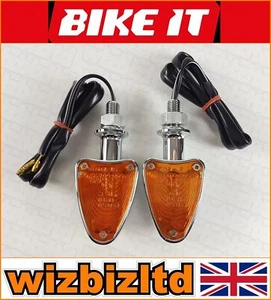 Indicadores universales de cabeza de tiburón cromados marca E Bikeit con lente ámbar INDSHKALL - Imagen 1 de 12