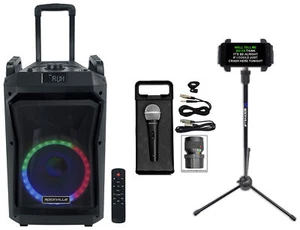 Rockville RockNGo 800 10" Karaoke Maschine System mit LED's + Räder + Tablet Ständer - Bild 1 von 12