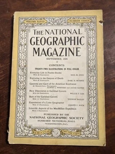 National Geographic Magazine September 1925, Pueblo Bonito, Schluchten, Fledermäuse - Bild 1 von 8