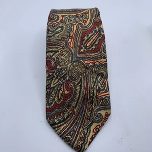 Arthur A Adler 100% silk tie Gold Red Paisley Washington Chevy Chase - Picture 1 of 6