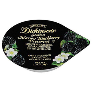 Dickinson’S Seedless Blackberry Preserves Portion Control ½ Ounce 200 Count