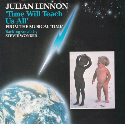 Julian Lennon & Stevie Wonder - Time Will Teach Us All - 7" single PROMO - image 1 of 4