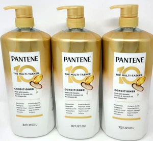 3x Pantene Multi-Tasker 10 Conditioner +Keratin Coconut oil/Pro-Vit B5 38.2oz - Picture 1 of 3