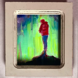 LIGHT GLOW Original Painting by Darlene Pucillo (puci) acrylic auoras woman Om - Picture 1 of 6