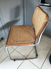 RARE 2 X Vintage Retro Marcel Breuer Cesca Style Chair Wicker & Metal Chairs 