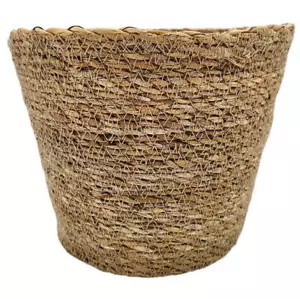 Blumentopf Pflanztopf Pflanzkorb Korb Übertopf Seegras braun rund Klein Ø 20 cm - Bild 1 von 5