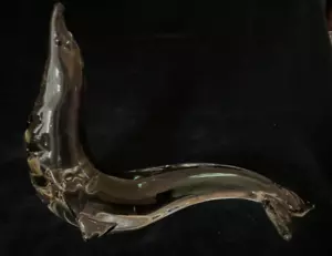 Stunning Murano Glass Seal. Clear and Grey Coulouring. Large Hand Made. - Picture 1 of 6