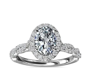 2.50 Ct Oval IGI Certified Lab Grown Diamond Engagement Rings 14K White Gold - Picture 1 of 9