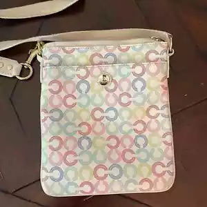 Rare Beautiful Coach Signature Pastel Crossbody Bag - Picture 1 of 14