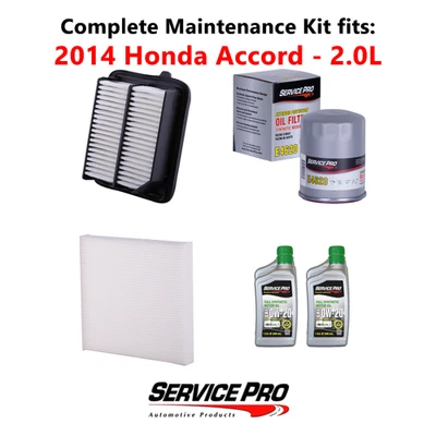 2014 Honda Accord 2.0L Complete Air, Oil & Cabin Filter Kit (0W-20) Foto 1 de 4