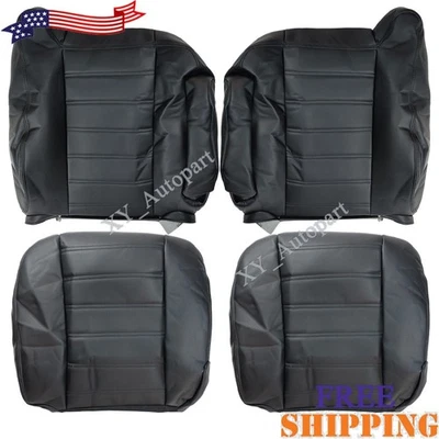 For 2003 2004-2007 Hummer H2 SUV SUT Driver & Passenger Leather Seat Cover BlacK - Image 1 of 4