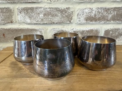 Juego de 4 tazas de plata vintage Roly Poly Towle EP 4073 Foto 1 de 4