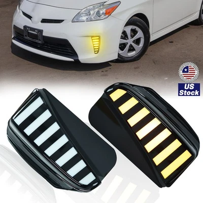 Luces de circulación diurna antiniebla delanteras LED DRL para Toyota Prius 2012-2015 Foto 1 de 4