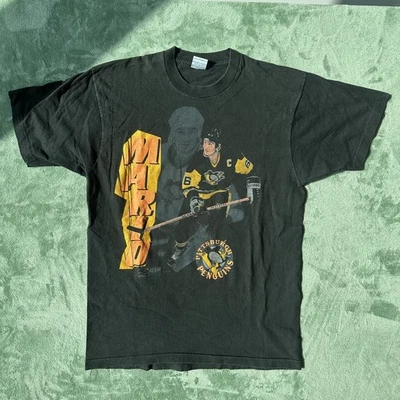 Винтажная хоккейная футболка 90-х Mario Lemieux Pittsburgh Penguins 20x29,5 - Изображение 1 из 3