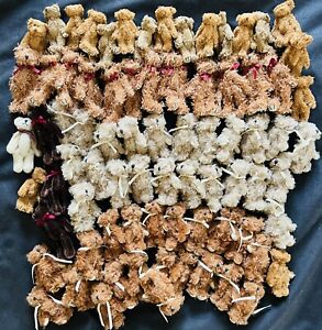 78 Vintage Handmade Jointed Mohair Teddy Bear Brooch Pins Lot