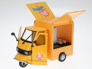 Piaggio Ape 50 Food Truck Eis Gelati yellow diecast modelcar 68043 NewRay 1:18