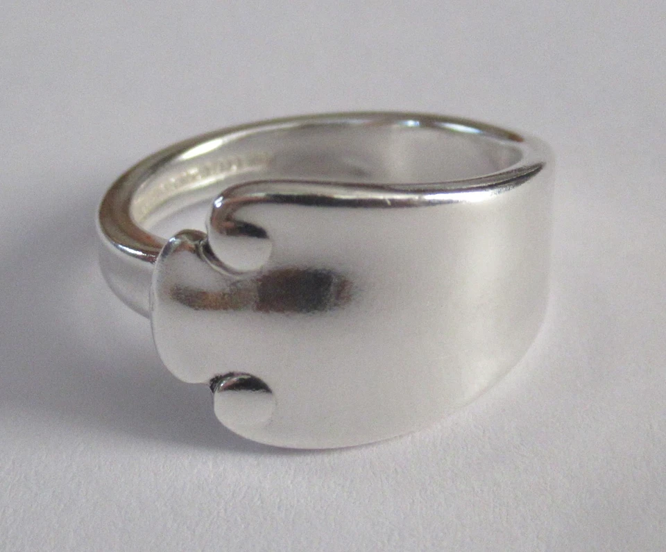 Anillo cuchara plata esterlina - Tiffany / flamenco - talla 8 (7 a 8) - 1911 Foto 1 de 4