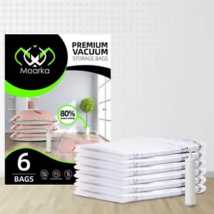 Large Vacuum Storage Bags – Space Saver for Home & Travel with Hand Pump, 6 Pack - Picture 1 of 7