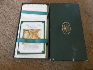 SET OF 4 VTG 1980's LAURA ASHLEY IVORY NOTTINGHAM LACE NAPKINS, BRAND NEW IN BOX - Picture 1 of 9