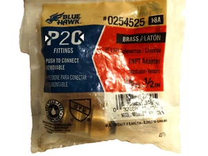 Blue Hawk 0254525 P20 Brass Fitting 1/2in X 1/2in  PF x FPT Connection - Picture 1 of 2