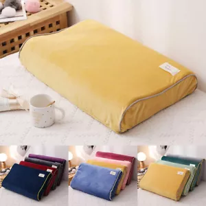 Velvet Latex Memory Foam Pillow Cases Cover Rebound Neck Healthcare Solid Color - Picture 1 of 23