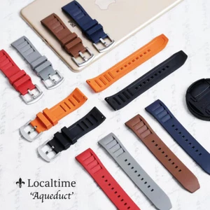 AQUEDUCT FKM Rubber Dive Watch Straps With Quick Release Bars 9 Colours 20-24mm - Picture 1 of 41