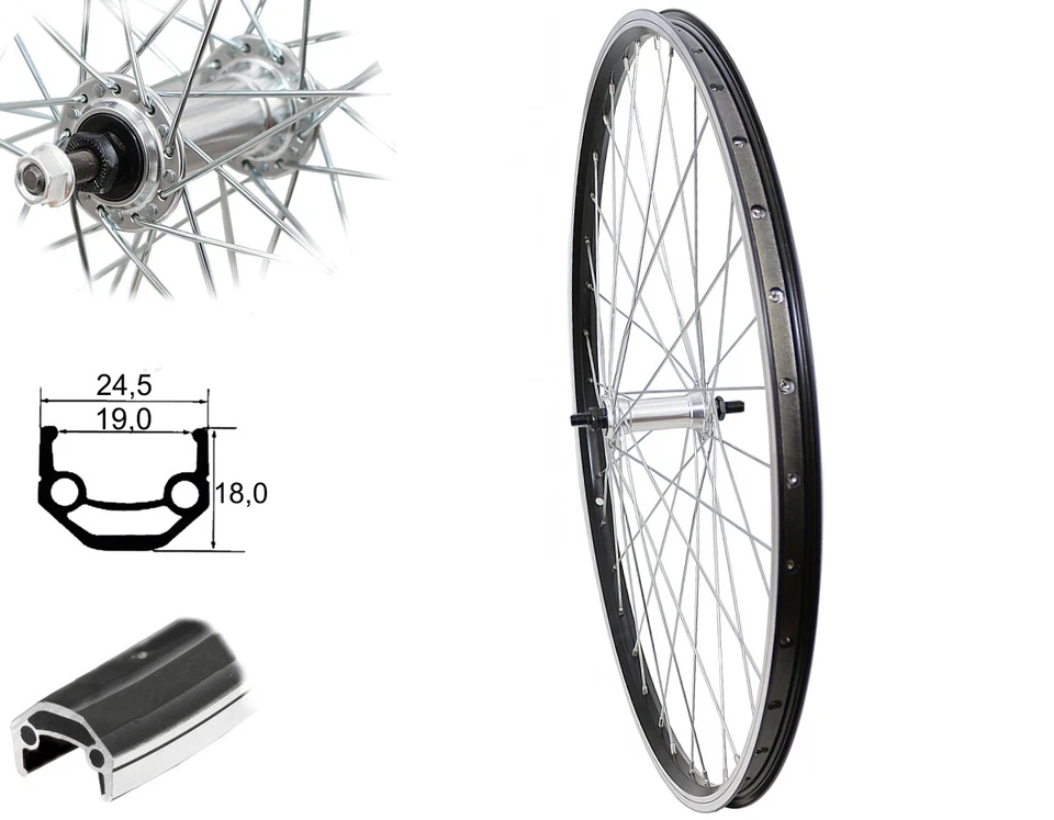 Vorderrad 28" Hohlkammerfelge Laufrad 19-622 für Felgenbremse 28 Zoll - Bild 1 von 1