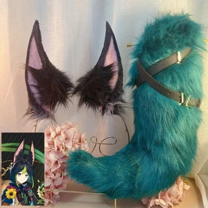 Genshin Impact Tighnari Cosplay Earring Wolf Cat Fox Tail HairHoop Hair Clip - Picture 1 of 10