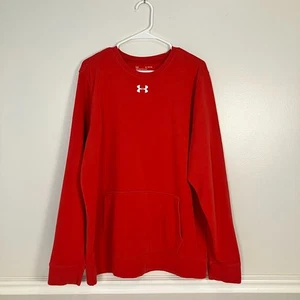 Under Armour Men's Rival Fleece 2.0 Crew Pullover Cold Gear Front Pocket Red XL - Picture 1 of 8