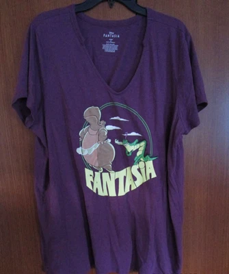 Camiseta Disney Fantasia Cuello en V Talla 2 2X 18/20 Poli Algodón Busto Rayón 51 Largo 28.5 Foto 1 de 4