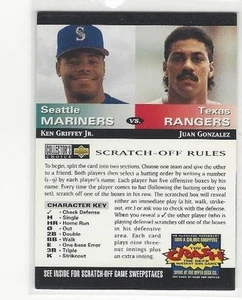 1994 Collectors Choice Baseball You Crash The Game Ken Griffey Jr. Juan Gonzalez - Imagen 1 de 2